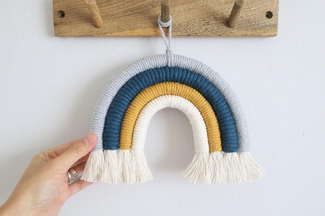 Handcrafted Cotton Rainbow Hanging – Nursery & Kids Room Decor – 7.9x7.9 Inch