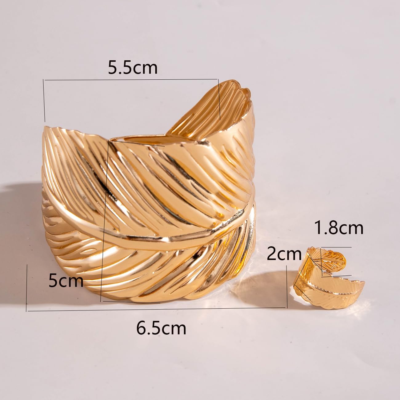 Double Infinite Twisted Kada Bangle – Gold Plated Geometric Cuff Bracelet – Open & Adjustable – Single Unit