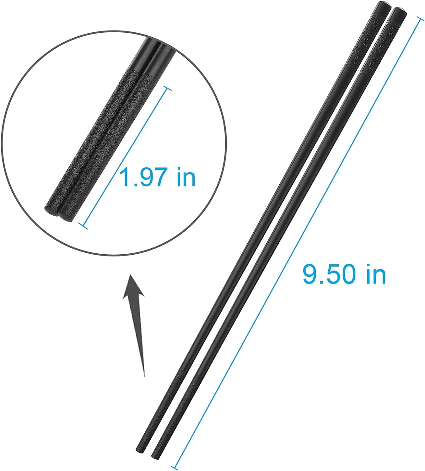 Fiberglass Chopsticks – Reusable, Non-Slip, Dishwasher Safe – 24cm, 10 Pairs