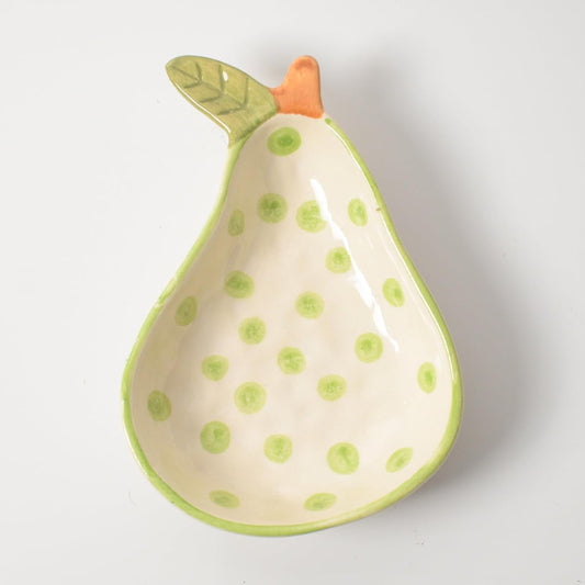 Pear Polka Serving Bowl – Ceramic Dinnerware Set – Microwave Safe – 8-Inch, Set of 2
