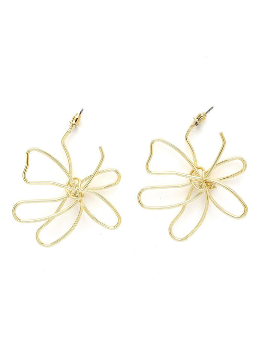 Floral Stud Earrings – Women's Jewellery – Gold Plated, Elegant Floral Design