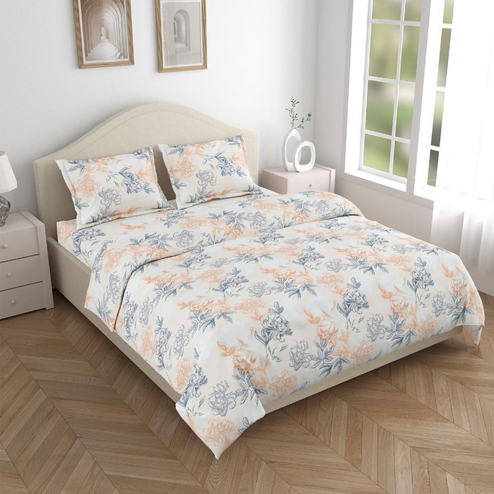 Flat Bedsheet Set - Ultrasoft Cotton - Double/Queen Size, 2 Pillow Covers