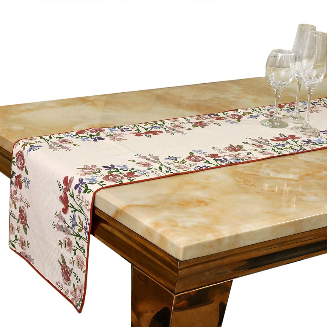 Floral Printed Cotton Dining Table Runner Anti-Skid 13x72'' (4 & 6 Seater) | Home Kitchen Dining Decor