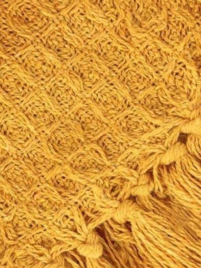Waffle Knit Throw Blanket – Cotton All-Season – Tassel Accent – 127x152 cm