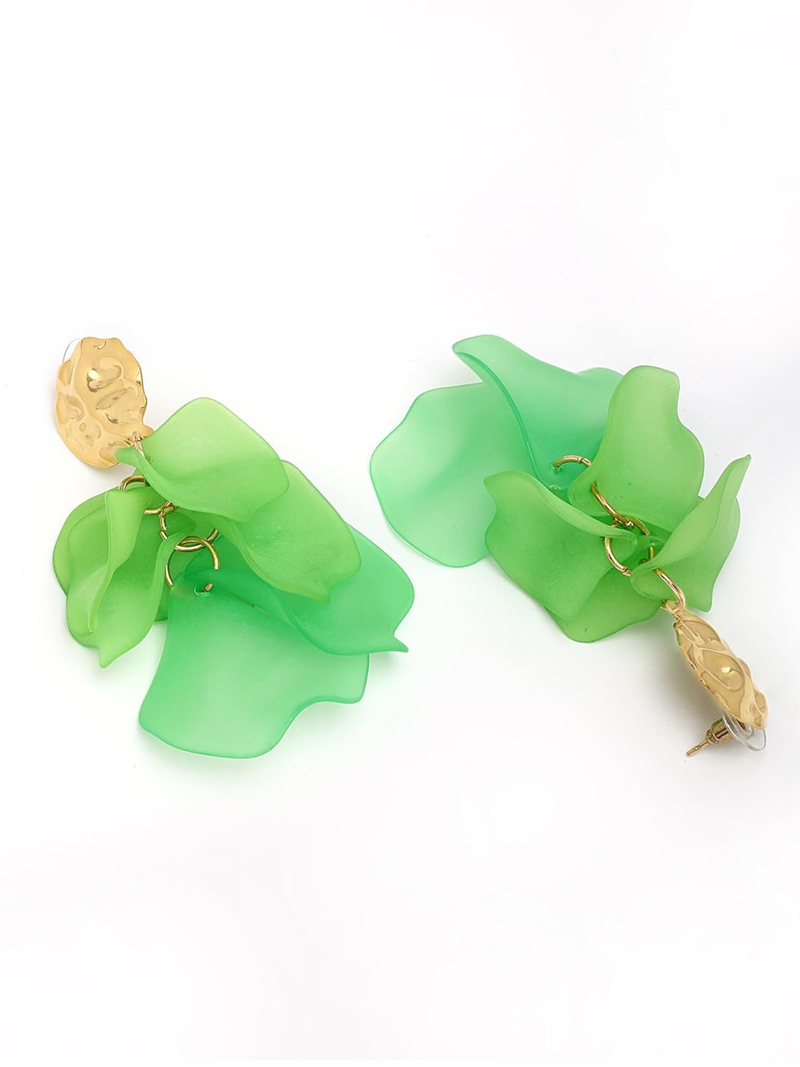 Contemporary Green Drop Earrings – Fashion Jewellery – Gold-Plated Finish – Retail Units
