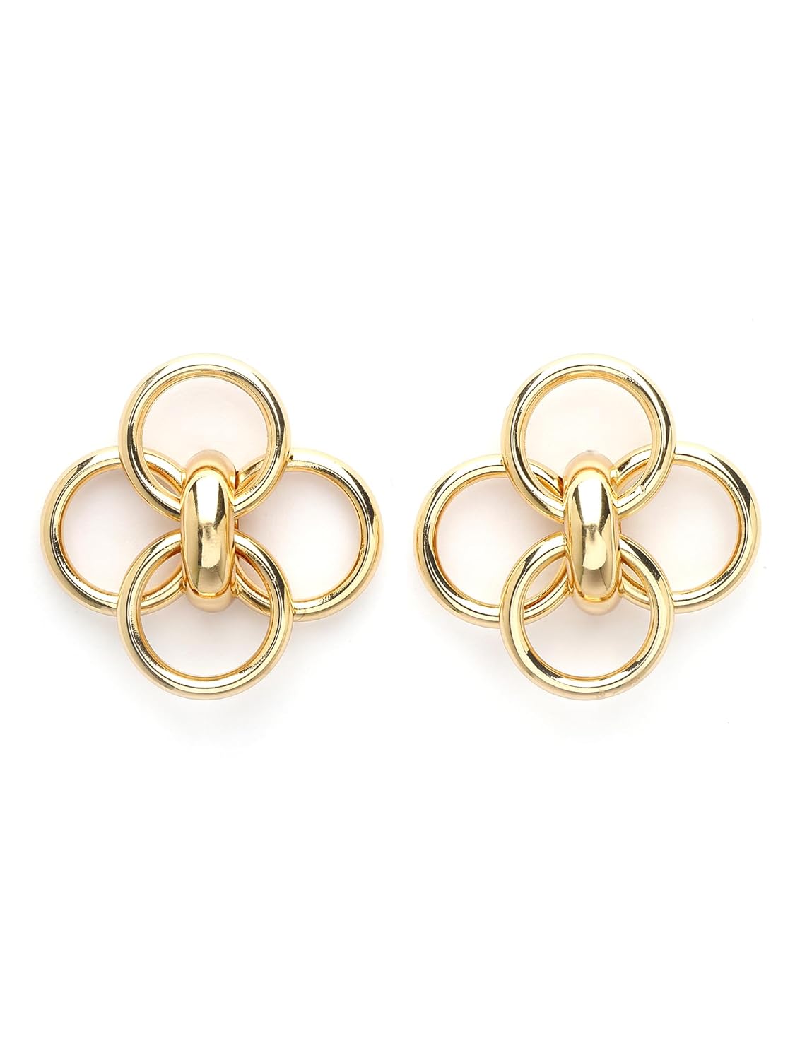 Multi Loop Stud Earrings – Fashion Jewellery – Gold Plated Finish – Individual Pair