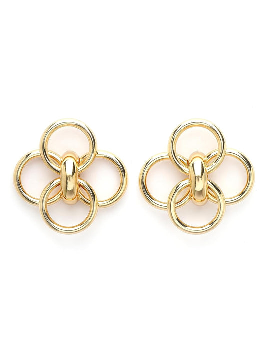 Multi Loop Stud Earrings – Fashion Jewellery – Gold Plated Finish – Individual Pair