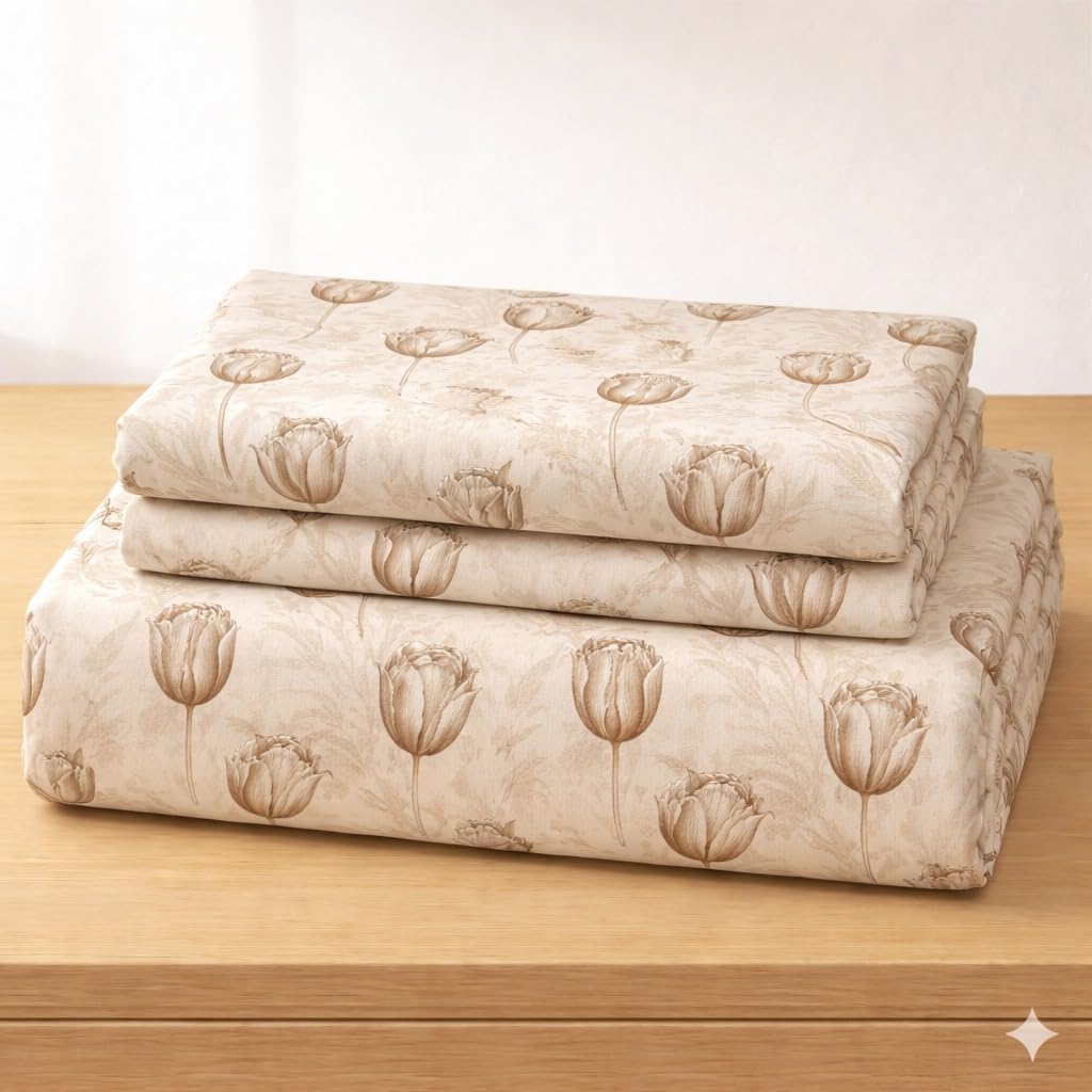 Bedsheet | Polycotton All-Around Elastic Fitted | King Size 3-Piece, 198x182cm
