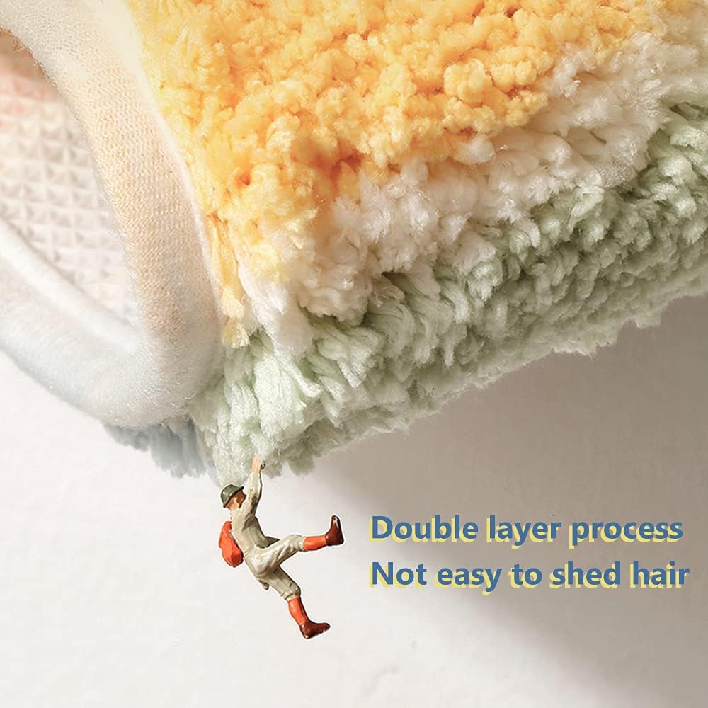 Rainbow Super Soft Anti Skid 2000 GSM Microfibre Bath Mat 40x60 cm Pack of 1 | Super Absorbent Floor Kitchen Door Mat