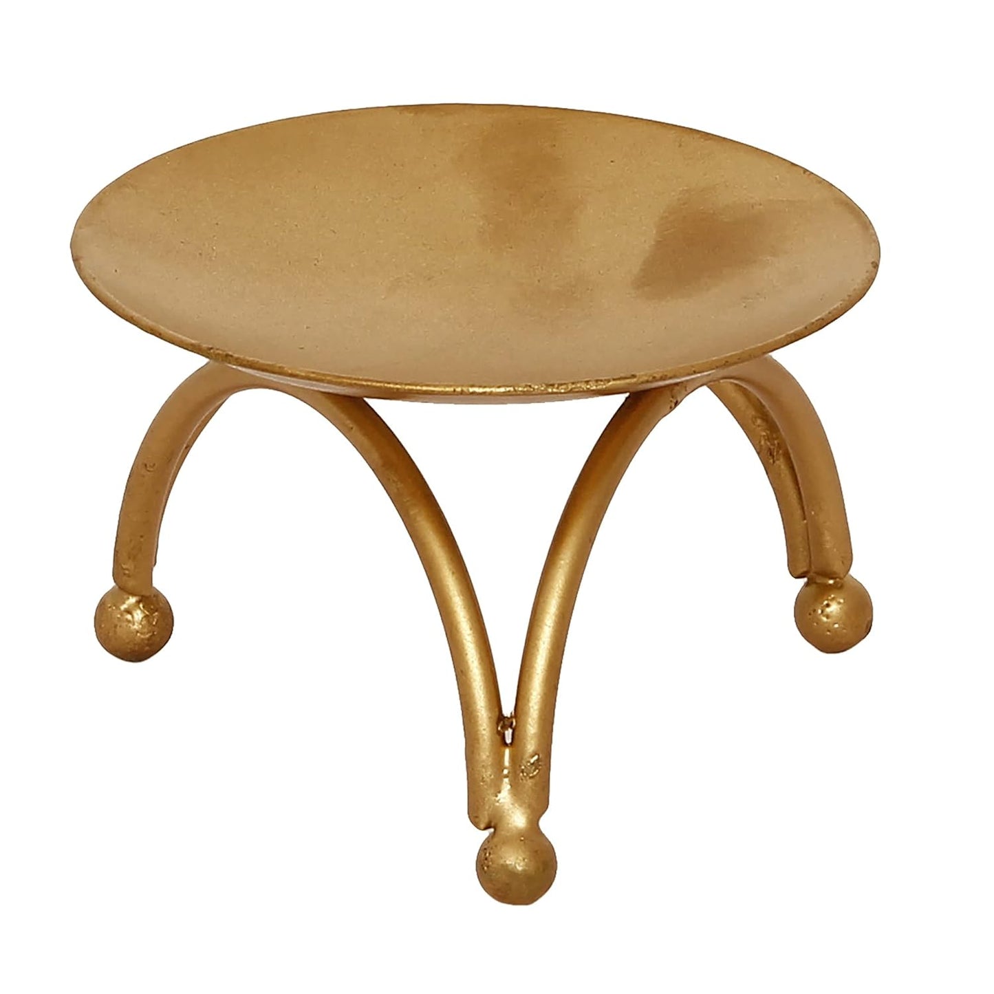 Handcrafted Golden Metal Elegant Decorative Tea Light Candle Holder Stand | Diwali Home Decor Gift