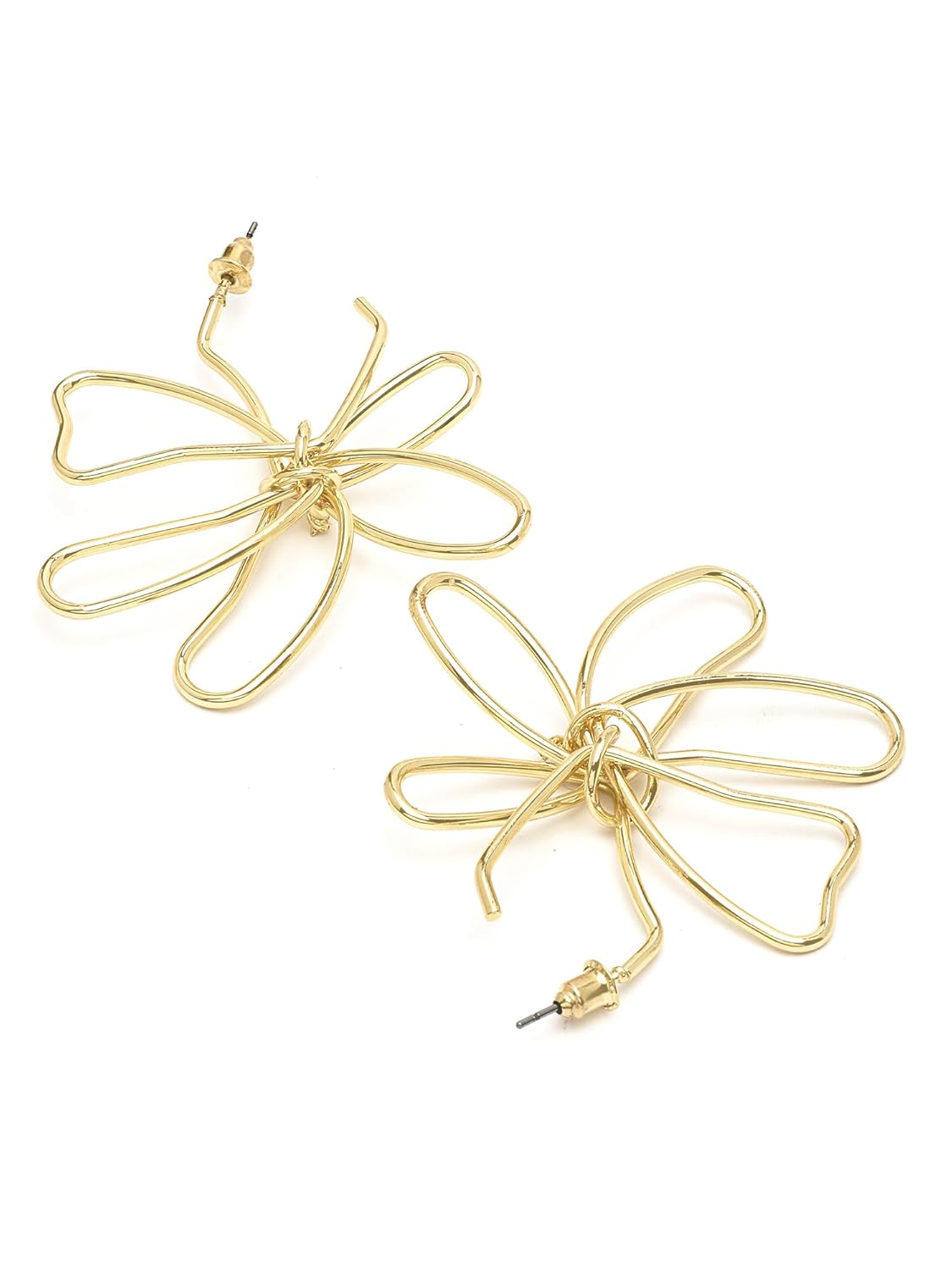 Floral Stud Earrings – Women's Jewellery – Gold Plated, Elegant Floral Design