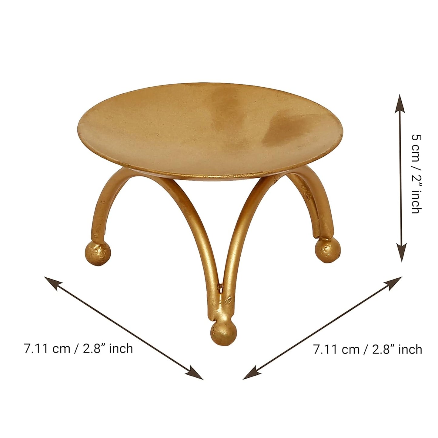 Handcrafted Golden Metal Elegant Decorative Tea Light Candle Holder Stand | Diwali Home Decor Gift