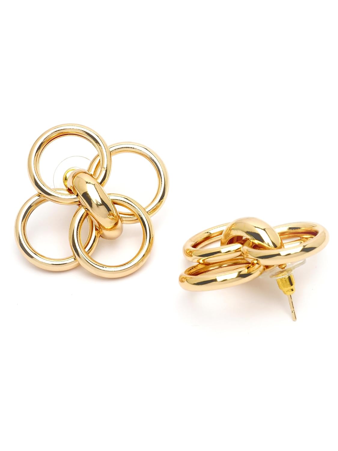 Multi Loop Stud Earrings – Fashion Jewellery – Gold Plated Finish – Individual Pair