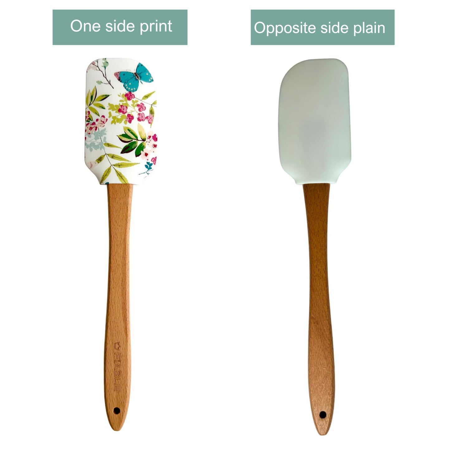 Designer Printed Baking Spatulas – Silicone Spatula Set – Food Grade & Non-Stick – Set of 2