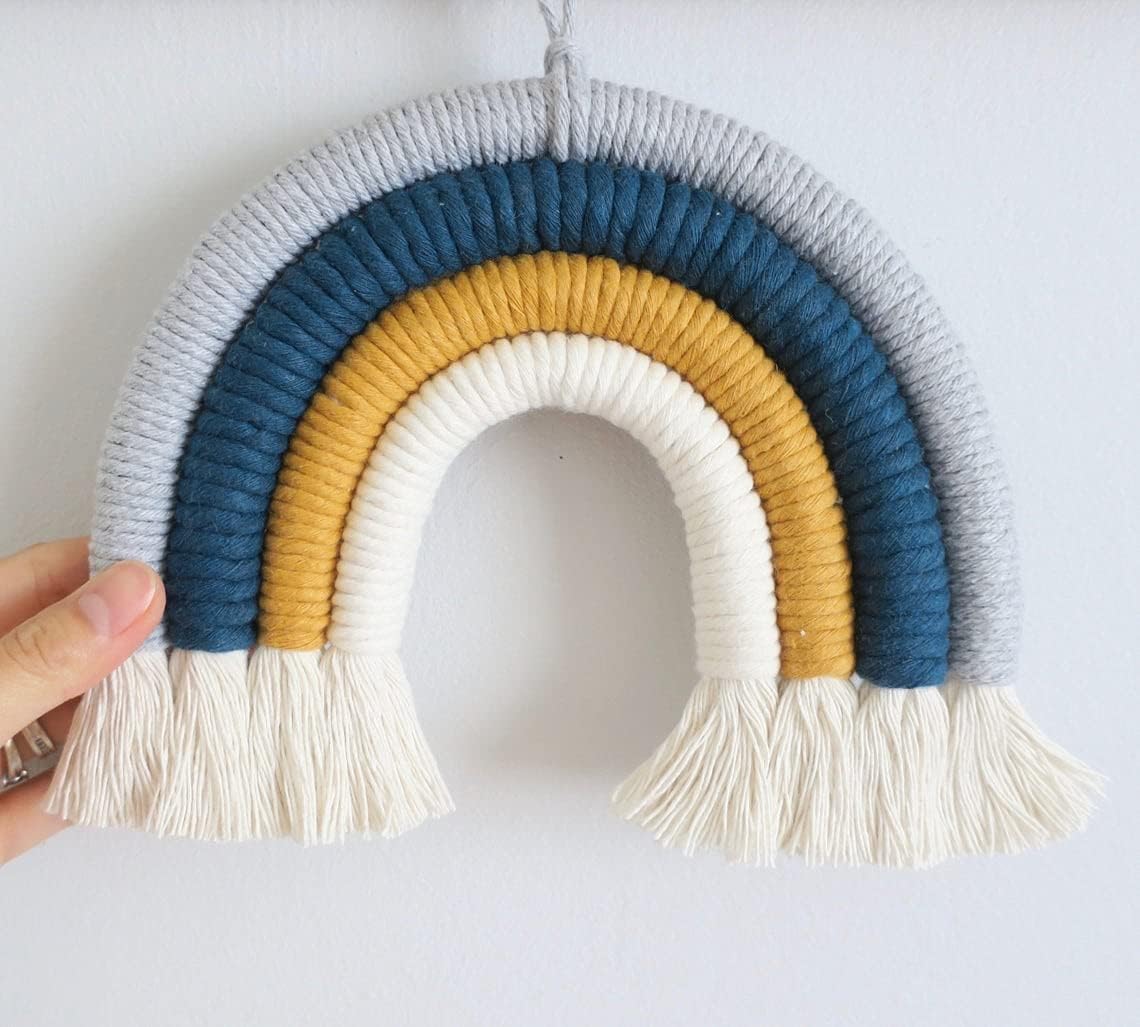 Handcrafted Cotton Rainbow Hanging – Nursery & Kids Room Decor – 7.9x7.9 Inch