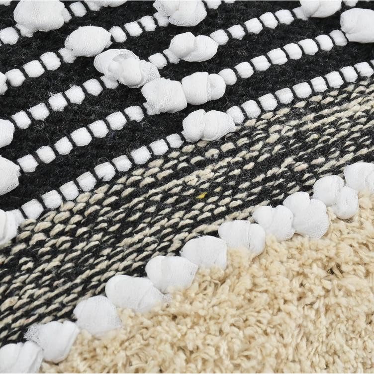 Hand Crafted Bohemian Pit Loom Cushion Cover 16x16 Set of 1 | Boho Couch Pillow Case, Living Room Decor