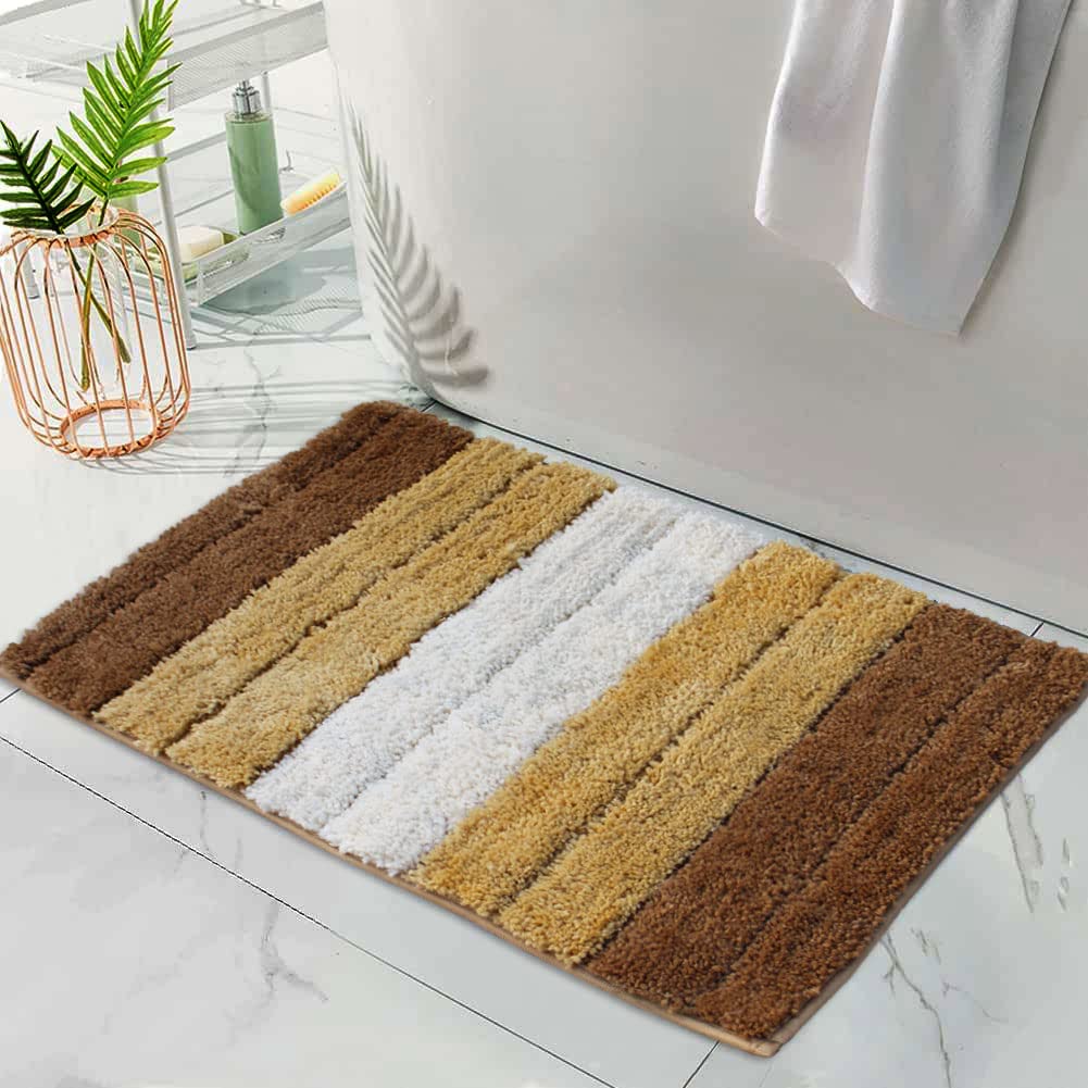 Microfiber Rectangular Luxury Bath Mat Soft Anti-Slip 40x60 cm 1-Pack | Ultra Absorbent Bathroom Rug, Washable