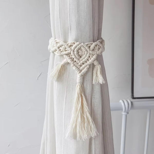 Hand-Woven Cotton Curtain Tieback – 2-Piece Set