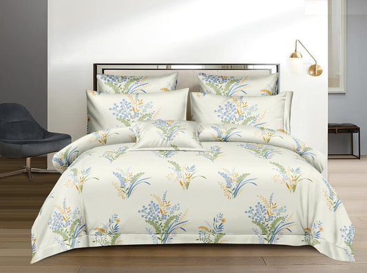 Fitted Bedsheet Set - 400 TC Cotton, All-Around Elastic - King Size, 3-Piece
