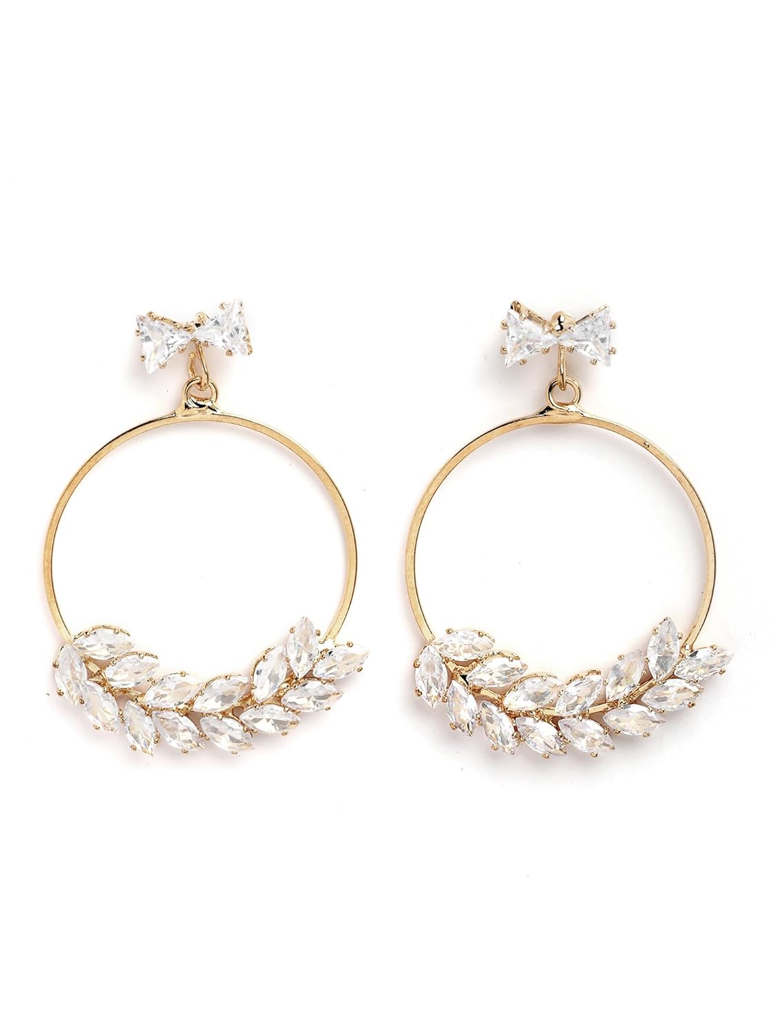 Contemporary Leaf Design Dangler Earrings – Fashion Jewellery – Gold-Plated Finish – Retail Pack