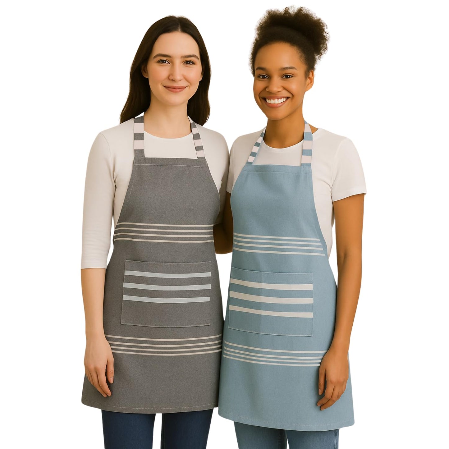 Unisex Cooking Apron – Professional Kitchen Apron – Waterproof Polyester – Stain Resistant, Two Pockets
