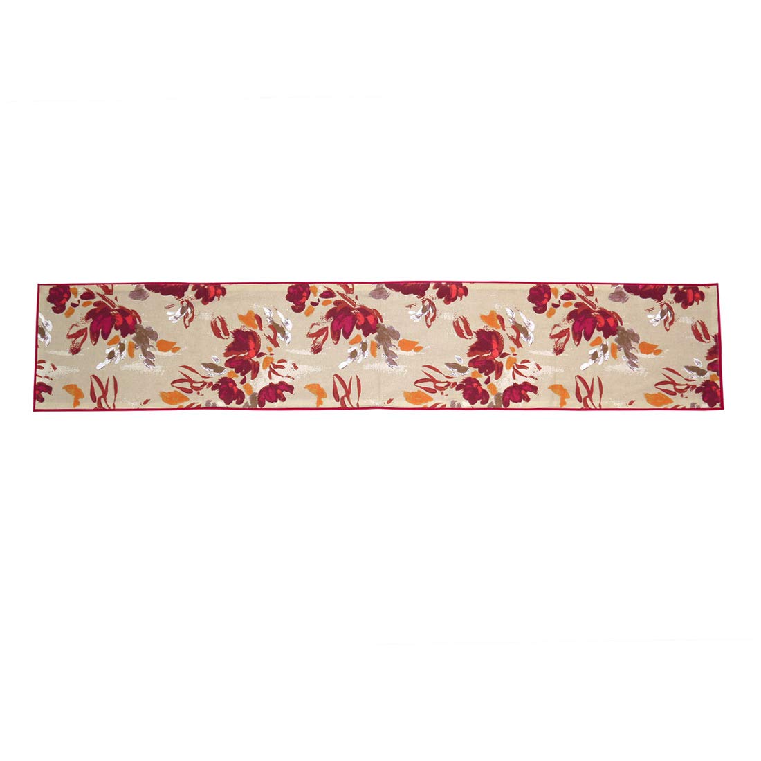 Cotton 190TC Printed Table Runner 14x72 Inches (Maroon, Beige) | Dining Home Decor Kitchen Linen