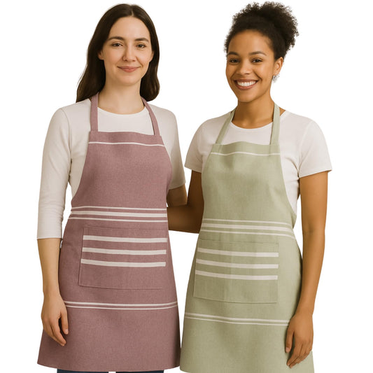 Unisex Cooking Aprons – Chef Apron – Waterproof Polyester Blend – Adjustable Fit, 2 Pockets