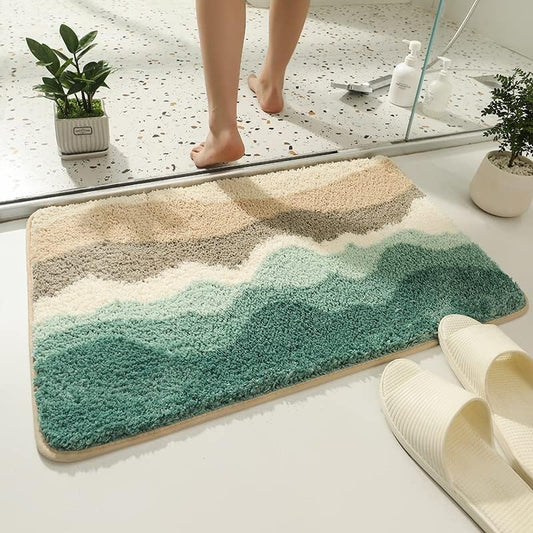 Luxury Wave Super Soft Anti-Skid 2000 GSM Microfibre Mat (40x60 cm, Pack 1) | Absorbent Door, Bath, Floor Mat for Home, Kitchen
