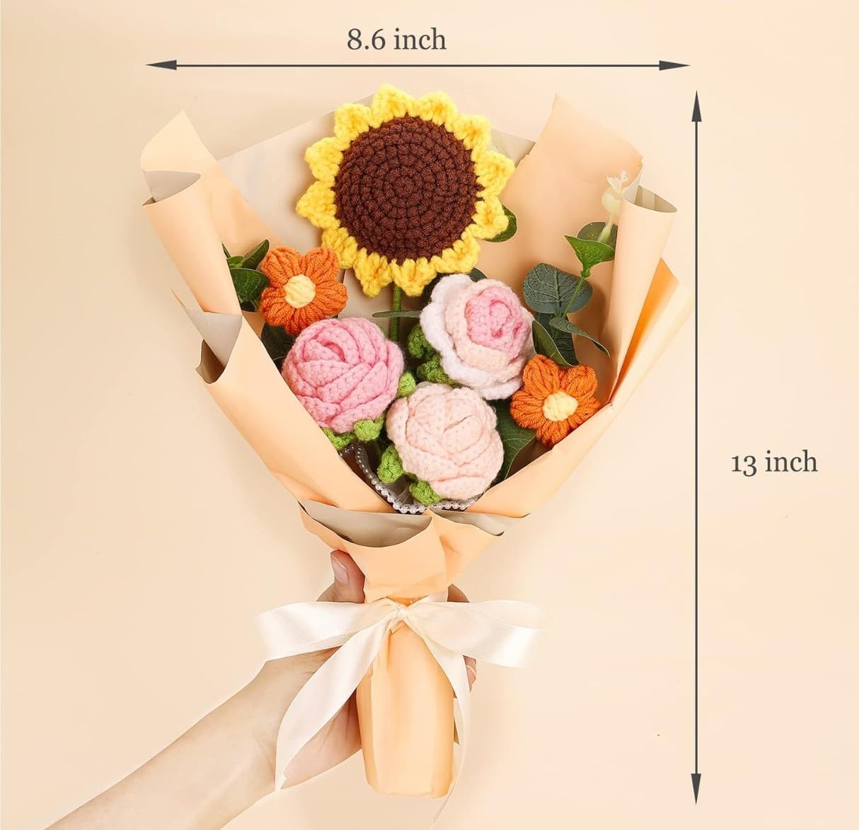Artificial Floral Arrangement – Decorative Home Accent – Handcrafted Cotton, Hypoallergenic – Single Unit