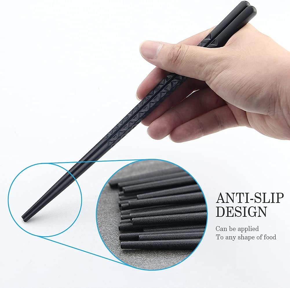 Fiberglass Reusable Chopsticks – Non-Slip Dining Chopsticks – Dishwasher Safe – 24cm (2 Pair)