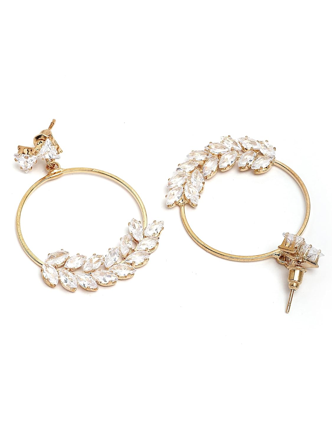 Contemporary Leaf Design Dangler Earrings – Fashion Jewellery – Gold-Plated Finish – Retail Pack