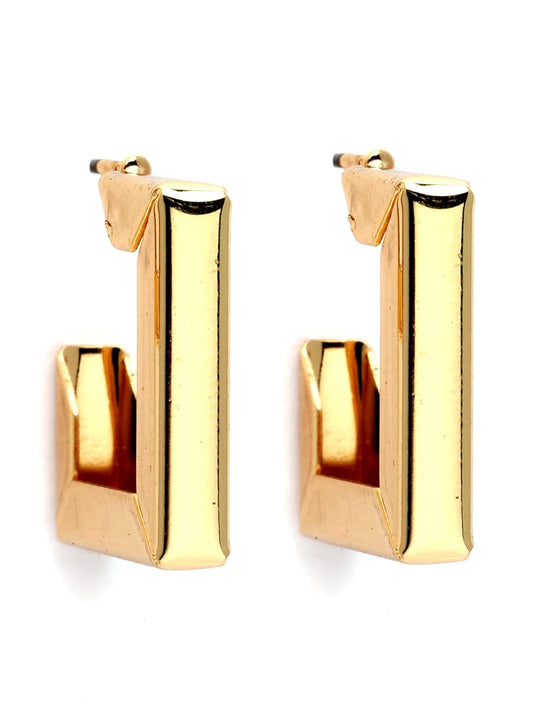 Gold Tone Metallic Finish Half Hoop Earrings – Gold Plated – Stone Embellished – Retail Ready