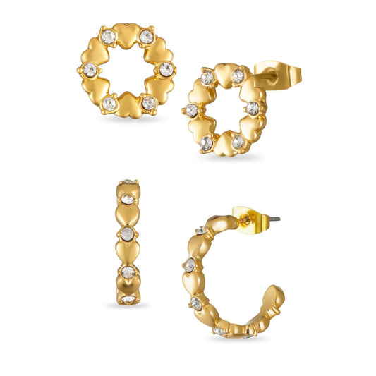 14K Gold Plated Earring Sets – Hypoallergenic – 2 Pairs