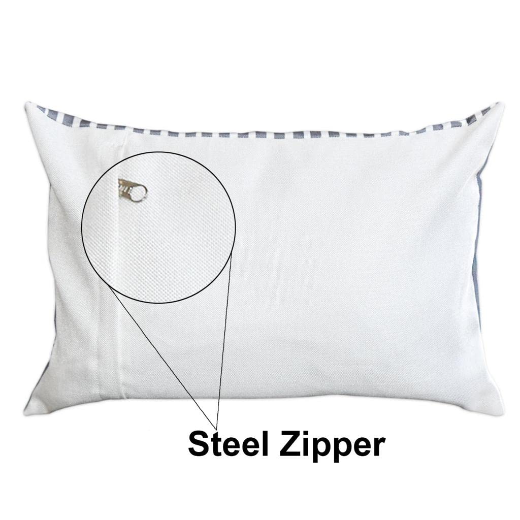 Rustic Floral White Yellow Canvas Cushion Covers 12x18 Set of 2 | Decorative Sofa Throw Pillow Cases Home Decor