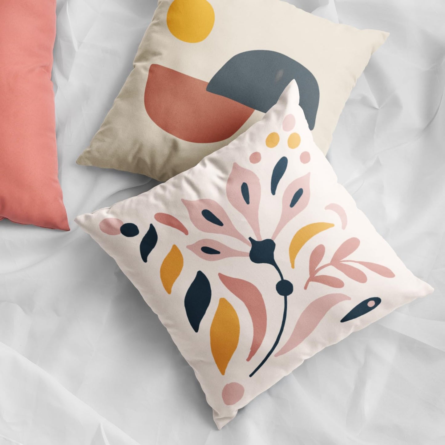 Boho Digital Print Velvet Cushion Covers 18x18 inch (Pack of 2) | Decorative Throw Pillow Covers for Sofa, Home Decor