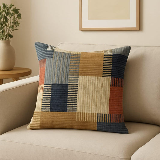 Patterned Decorative Cushion Case - Natural Cotton