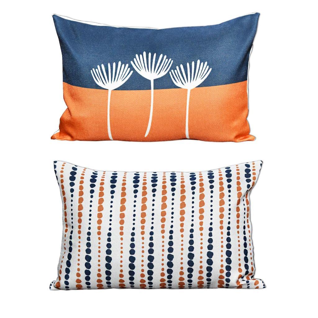 Modern Rustic Jute Canvas Cushion Covers 12x18 inch Set of 2 | Sofa, Couch, Bedroom, Living Room, Office Decor