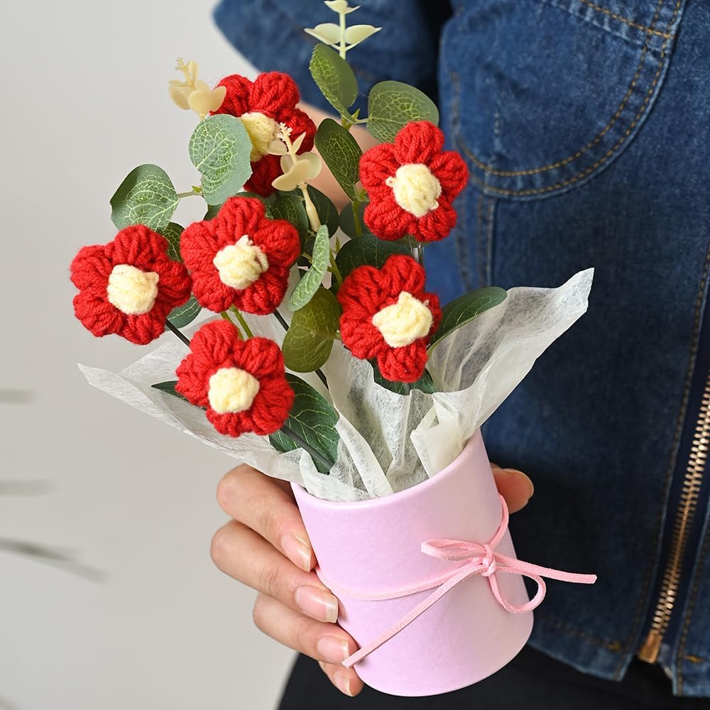 Decorative Fabric Bouquet – Cotton Floral Arrangement – Zero Upkeep – Single Unit
