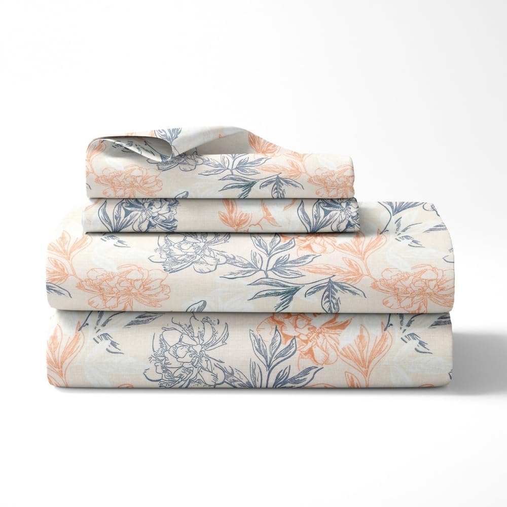 Flat Bedsheet Set - Ultrasoft Cotton - Double/Queen Size, 2 Pillow Covers