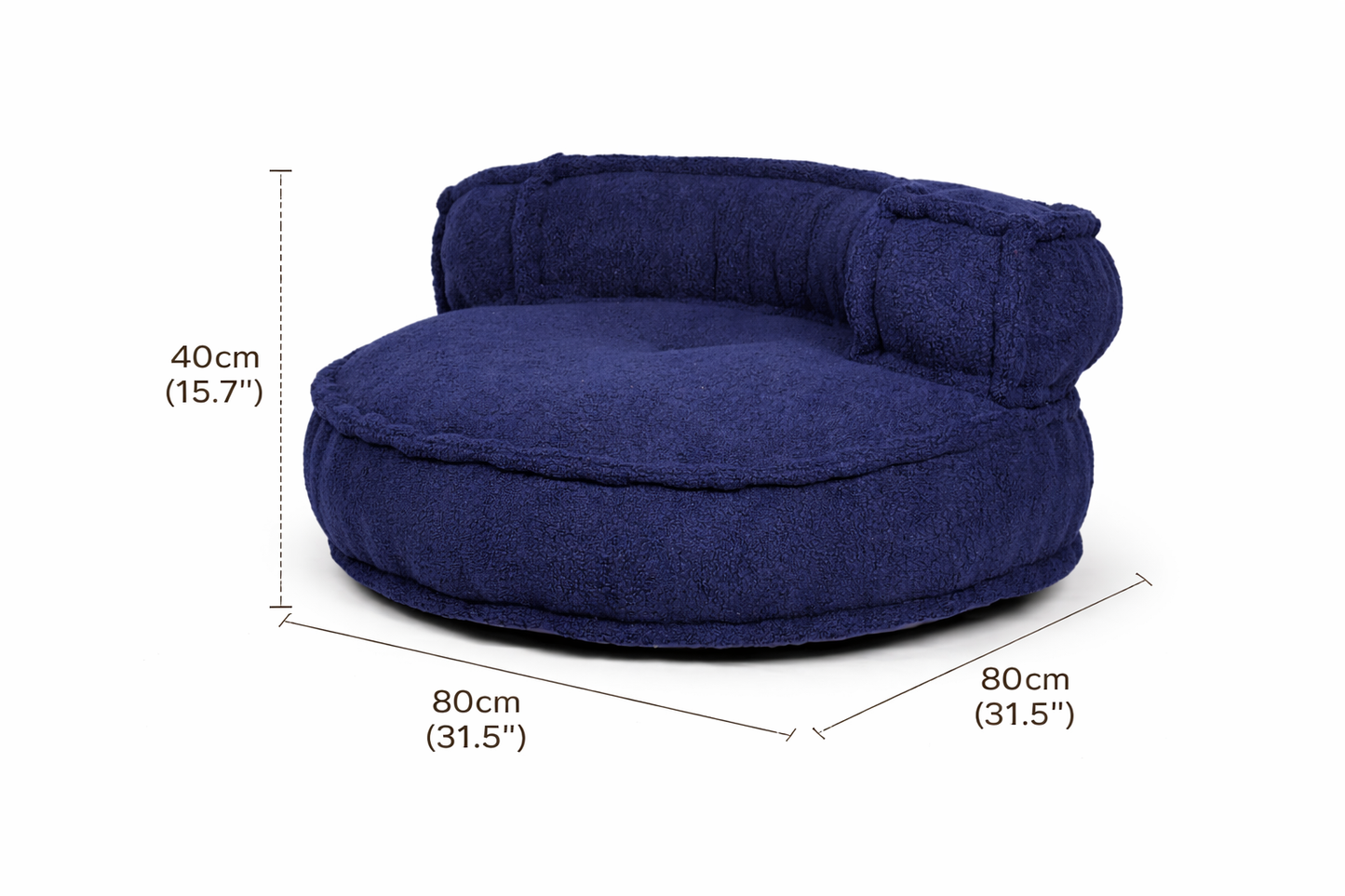 Blue Boucle Floor Sofa Chair – Modern Lounge Seating