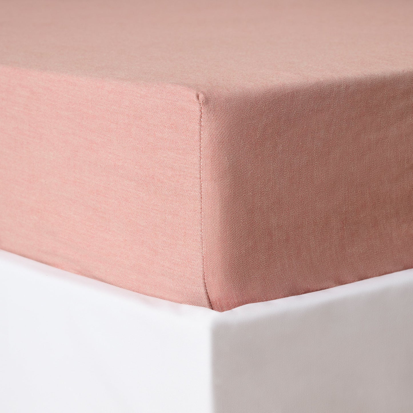 Bedsheet | Cotton Bamboo Chambray Dual-Tone | Rustic Terracotta With 2 Pillow Shams