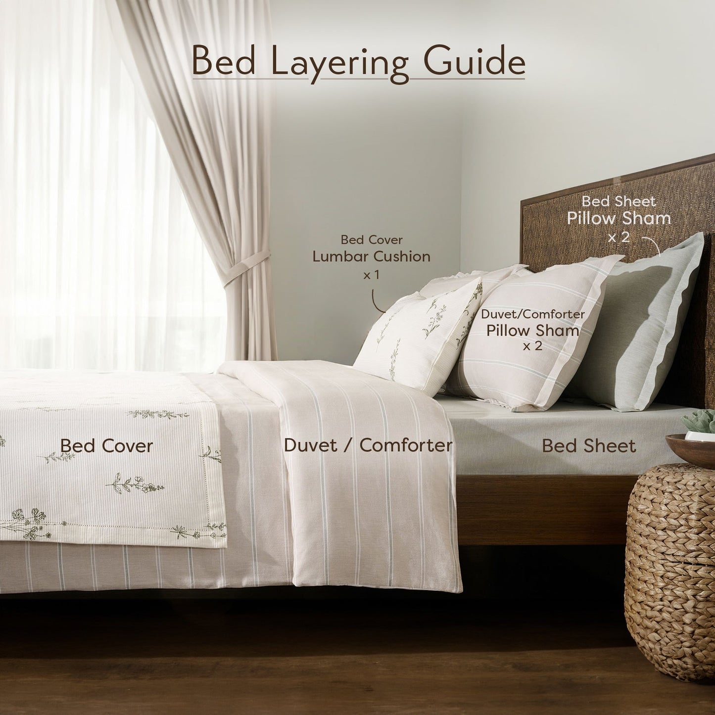 Comforter | Cotton Bamboo Chambray Weave | Double & Single, Set with Shams