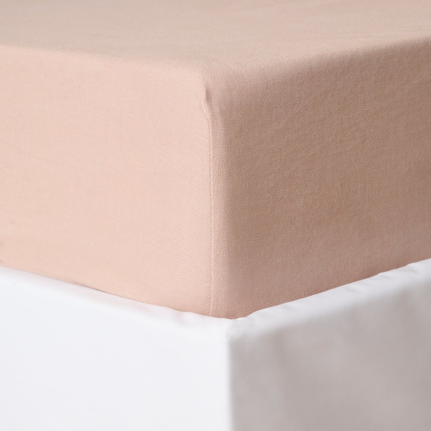 Bedsheet | Cotton Bamboo Chambray Dual-tone | Soft Apricot With 2 Pillow Shams
