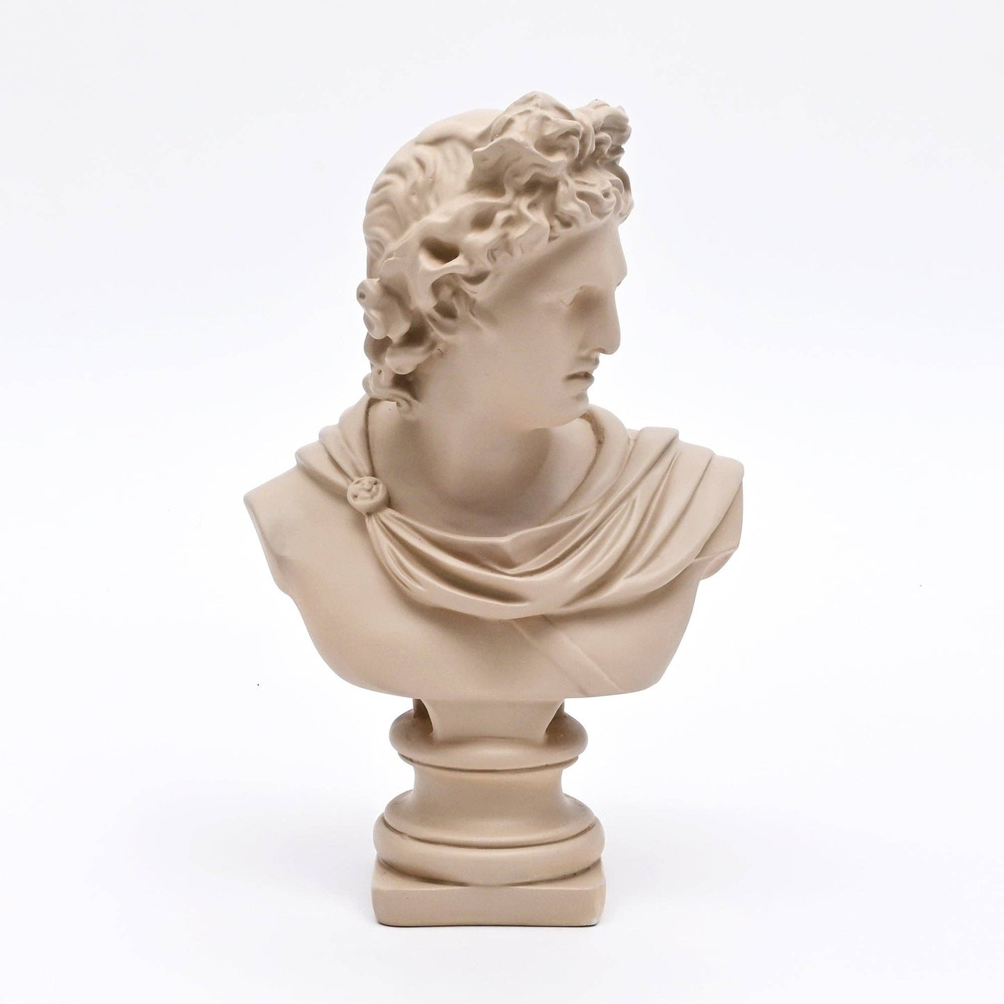 Beige Classical Greco-Roman Bust Sculpture – Resin Decorative Accent, 18.8 x 14 x 30 cm