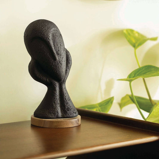 Spellbound Black Ecomix Handcrafted Face Sculpture -Black