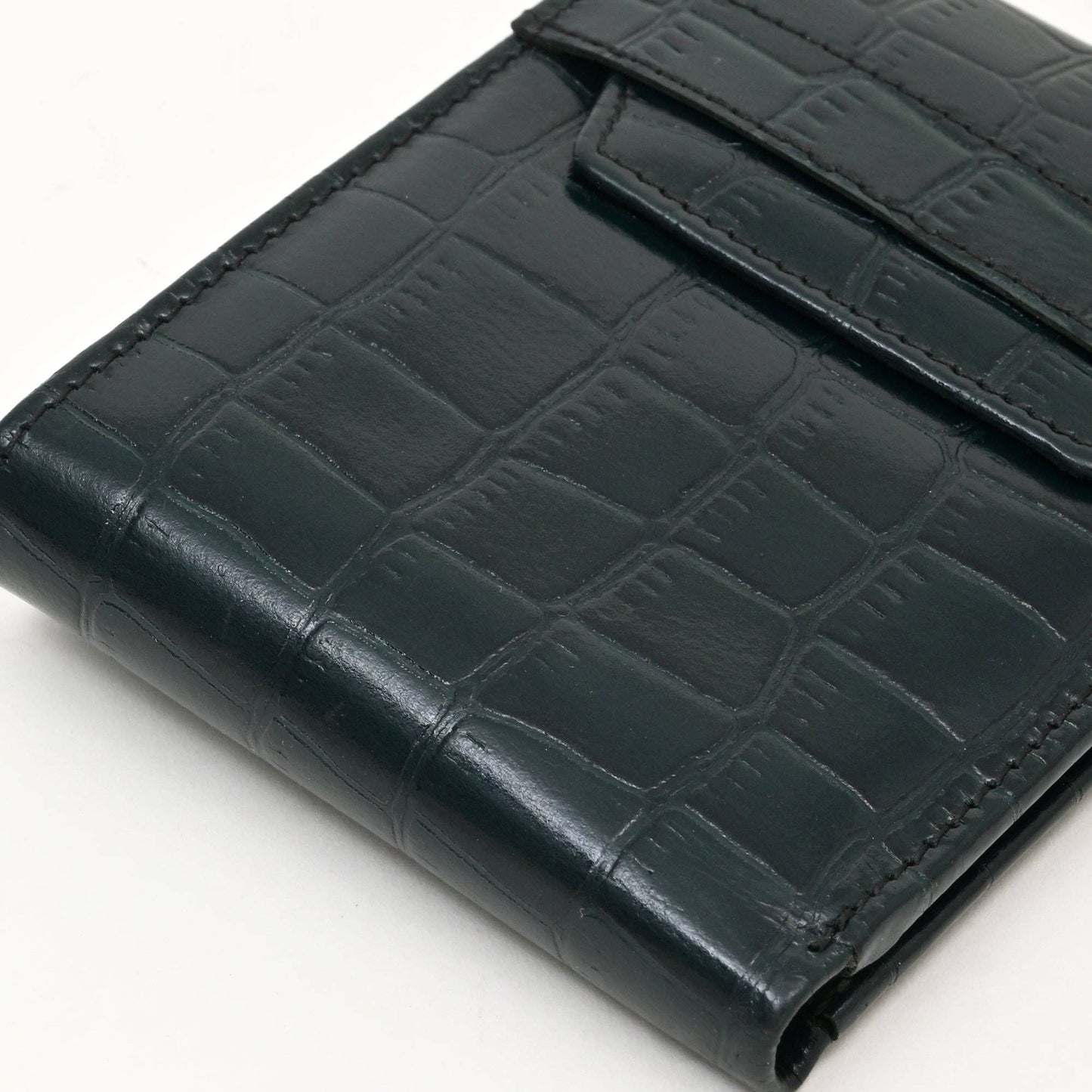 Men’s Leather Wallet Premium Croc-Look Slim Wallet