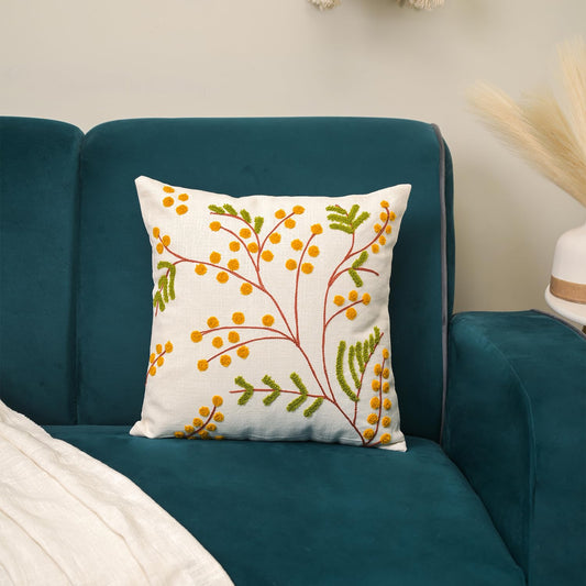 Boho Decorative Pillow Cover – Mid-Century Modern Design – Invisible Zippers – 16x16 Inch