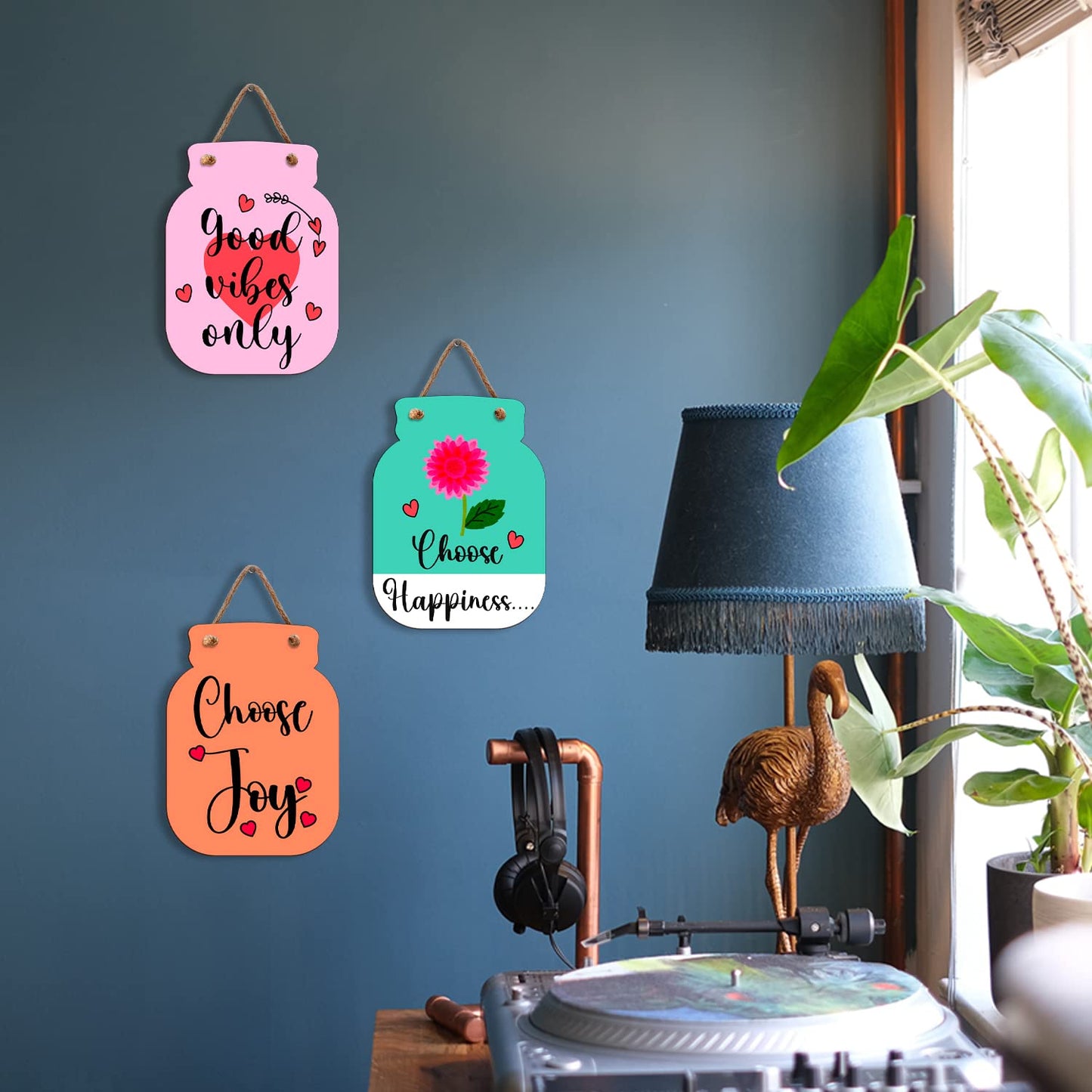 Elegant Wooden Wall Hangings for Home Decor | Stylish Wall Art for Living Room, Bedroom | Good Vibes Only