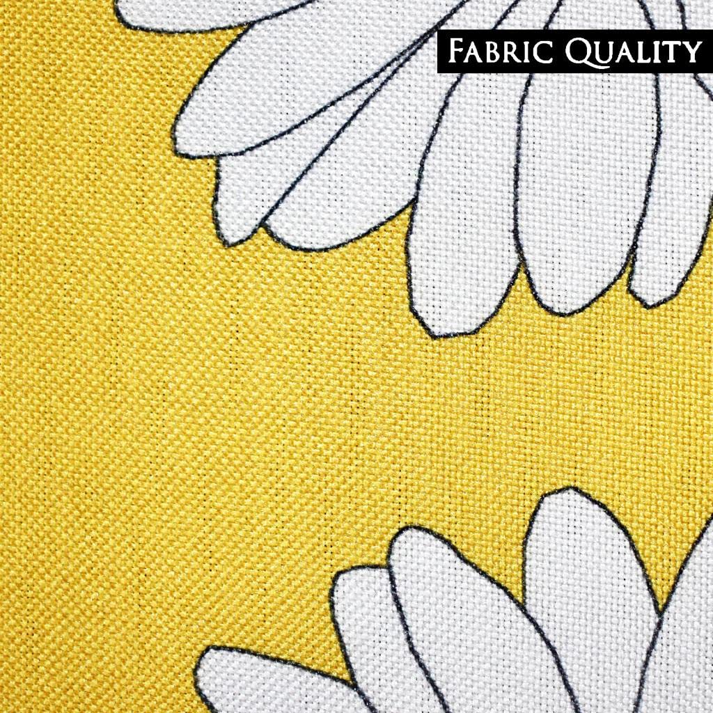 Rustic Floral White Yellow Canvas Cushion Covers 12x18 Set of 2 | Decorative Sofa Throw Pillow Cases Home Decor