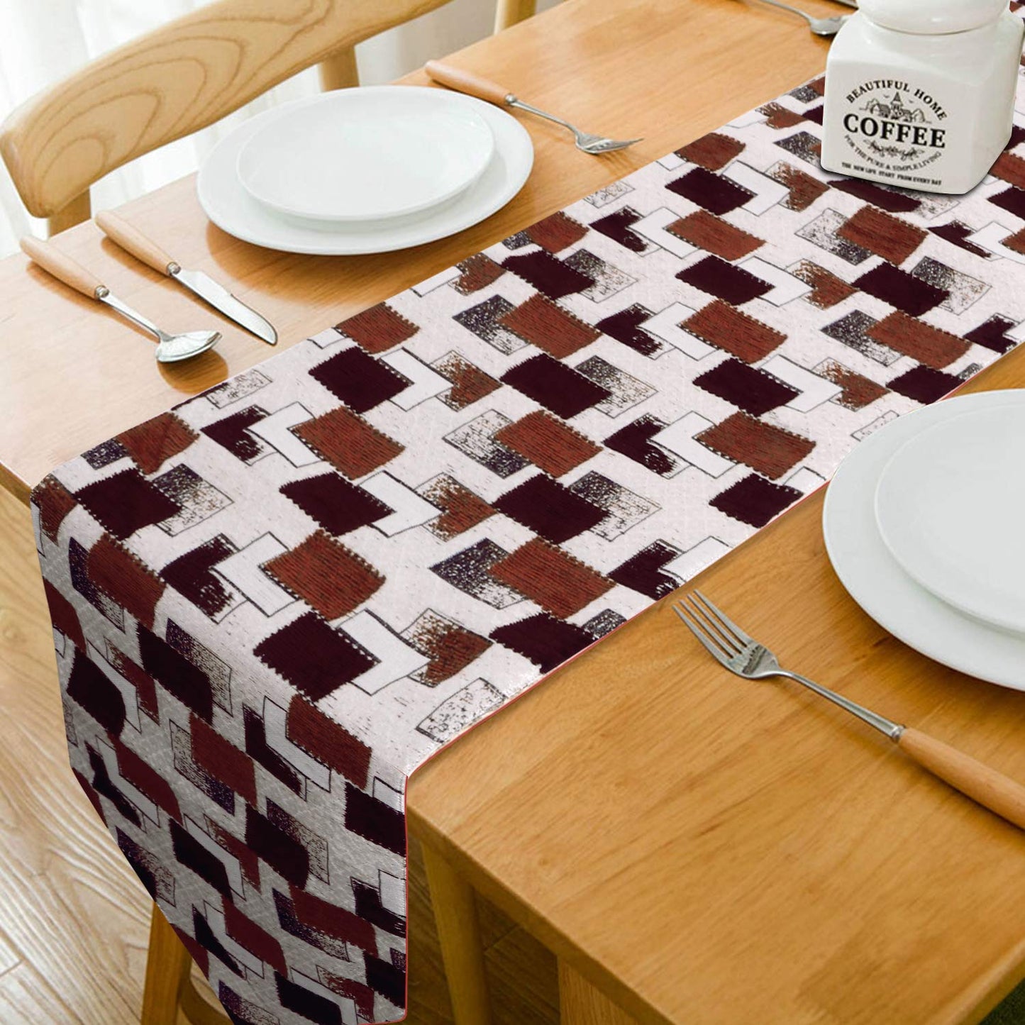 Elegant Cotton Jacquard Dining Table Runner 13x78 inches with Tassels for 6/4 Seater | Home Decor, Coffee Table